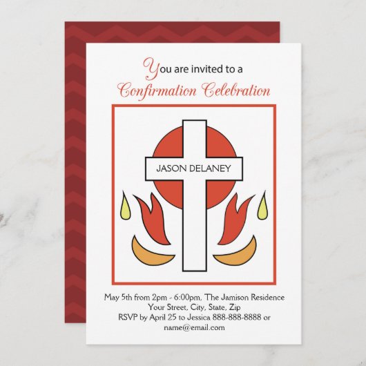 naam Uitnodiging, kruisbevestiging Kaart (Voorkant / Achterkant)