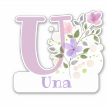 Naam Una met de letter U Sticker Uitknippen