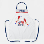 Naam USA Vlag Thema Amerikaanse Chef Schort (Voorkant)