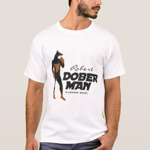 Naam Uw DoberMan Superheld T-shirt