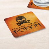 Naam Uw gif Halloween papieren onderzetter (Schuin)