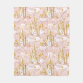 Naam Uw Prinses en Kasteel Roze ID1053 Fleece Deken (Voorkant)