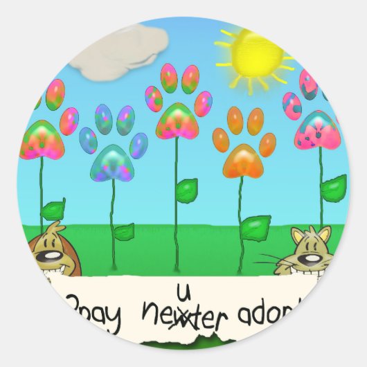 Naam uw ticker ronde sticker (Voorkant)