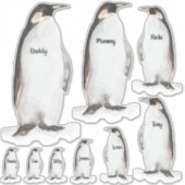 Naam Uw Winterpinguïn Familie van Nine Penguins Sticker (Voorkant)