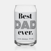 Naam, Vaderdag Beste DAD ooit 16oz Blikvorm Glas (Voorkant)