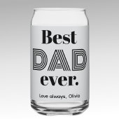 Naam, Vaderdag Beste DAD ooit 16oz Blikvorm Glas