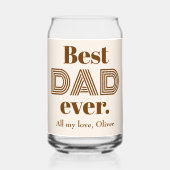 Naam, Vaderdag Beste PAPA Ooit 475ml Blikvorm Glas (Voorkant)