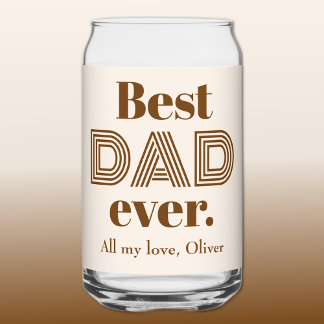 Naam, Vaderdag Beste PAPA Ooit 475ml Blikvorm Glas