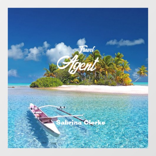 Naam vakantie-eiland raamsticker (Vel)