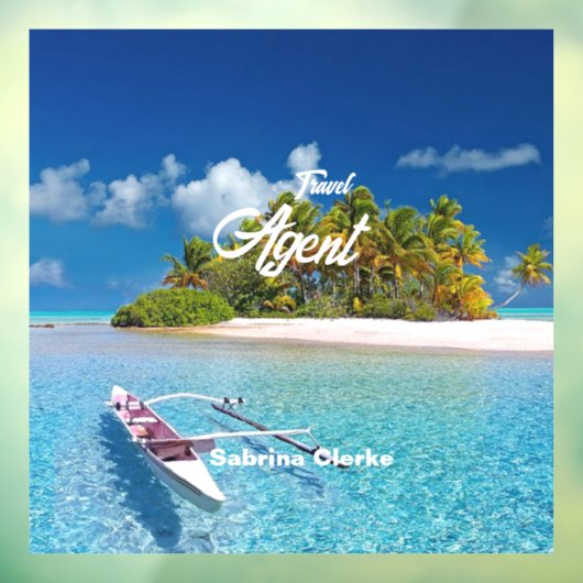 Naam vakantie-eiland raamsticker (Vel 3)