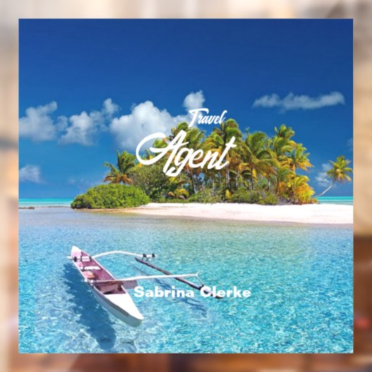 Naam vakantie-eiland raamsticker (Vel 2)