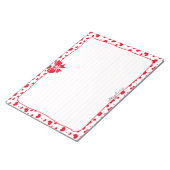 Naam: Valentijn Red Hearts Random Pattern Notitieblok (Schuin)