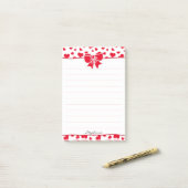 Naam: Valentijn Red Hearts Random Pattern Post-it® Notes (Op bureau)