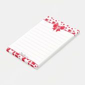 Naam: Valentijn Red Hearts Random Pattern Post-it® Notes (Schuin)