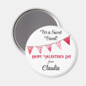 Naam | Valentijnsdag Flag Banner 2.25-in Ronde Magneet (Voorkant / Achterkant)