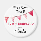 Naam | Valentijnsdag Flag Banner 2.25-in Ronde Magneet (Voorkant)