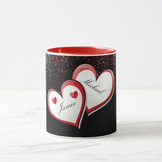  naam Valentijnsdag harten Mok (Midden)