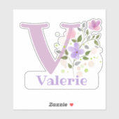 Naam Valerie met de Letter V Sticker Uitknippen (Vel)