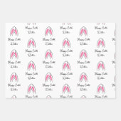 Naam van aangepast Kind Pasen Bunny Ears Inpakpapier Vel (Voorkant 3)