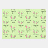 Naam van aangepast Kind Pasen Bunny Ears Inpakpapier Vel (Voorkant)