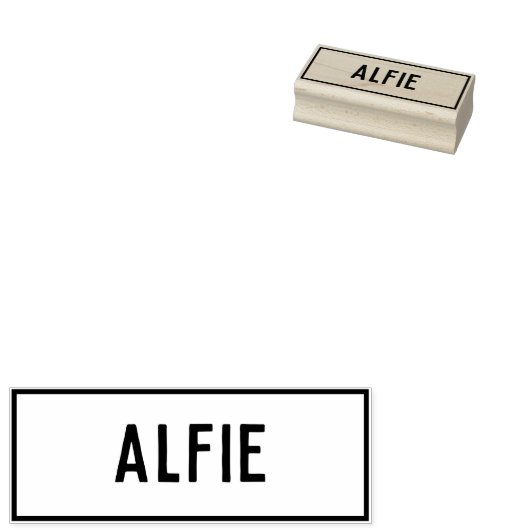 Naam van Alfie Rubberstempel (Gestempeld)