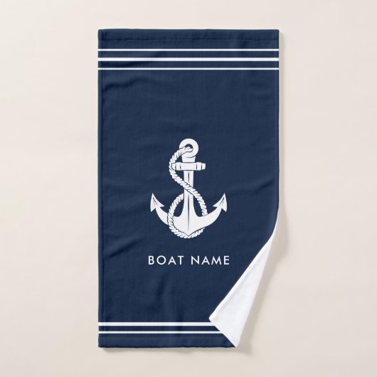 Naam van ankerboot aangepast handdoek (Handdoek)