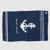 Naam van ankerboot op maat golfhanddoek (Horizontaal)