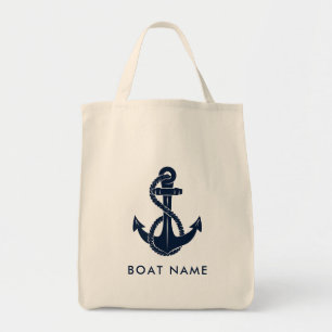 Naam van ankerboot op maat tote bag
