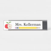 Naam van Apple- en Potcil-leraar Bureau Naambordje (Voorkant)