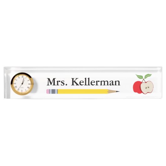 Naam van Apple- en Potcil-leraar Naambordje (Voorkant)