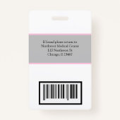 Naam van arts of verpleegkundige Badge Scanner Cod (Achterkant)