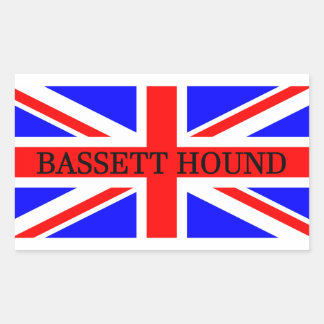 naam van bassett hound op flag rechthoekige sticker
