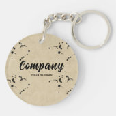 Naam van bedrijf met inkt Drop Effect Sleutelhanger (Achterkant)