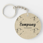 Naam van bedrijf met inkt Drop Effect Sleutelhanger (Voorkant)