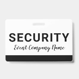Naam van beveiligingspersoneelsbedrijf badge