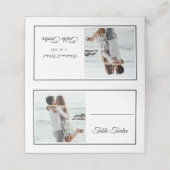 Naam van bezoekers Foto Elegant Wedding Table Numb Plaatskaartje (Buitenkant ongevouwen)