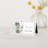 Naam van bezoekers Foto Elegant Wedding Table Numb Plaatskaartje (Achterkant)
