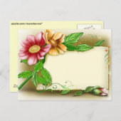 Naam van bloemen briefkaart (Voorkant / Achterkant)