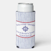 Naam van boot Dock Nautical Kompasroos Koeler (Seltzer Voorkant)