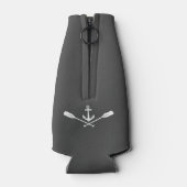 Naam van boot Nautical Anchor Oars & Ships Wheel G Flesjeskoeler (Achterkant)