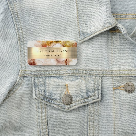 Naam van bruine goudWaterverf Naamplaatje (In situ)