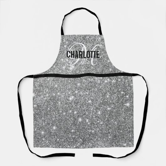 Naam van Chic Silglitter-monogram Schort (Voorkant)