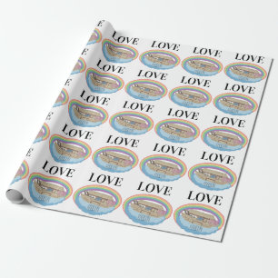 Naam van de aangepaste ark van Love Rainbow Noah Cadeaupapier
