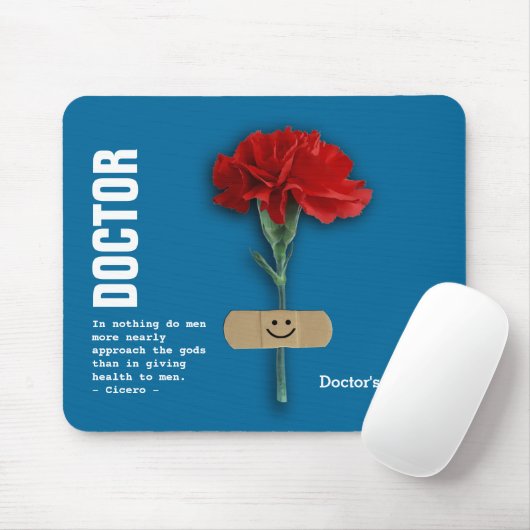 Naam van de aangepaste arts: Rode anjer Gift Muismat (Met muis)