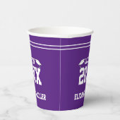 Naam van de afgestudeerde Royal Paarse en witte Af Papieren Bekers (Rechts)