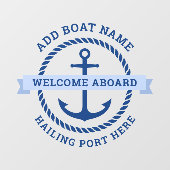 Naam van de anker- en touwgrensboot raamsticker (Vel)