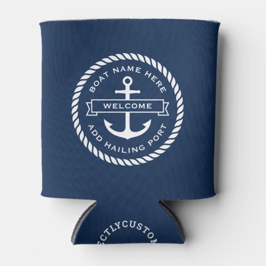 Naam van de ankerboot of het touw, heihaven blikjeskoeler (Voorkant)