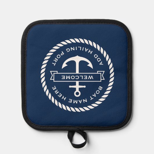 Naam van de ankerboot of het touw, heihaven pannenlap (Voorkant)