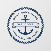 Naam van de ankerboot of het touw, heihaven raamsticker (Vel)