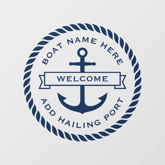 Naam van de ankerboot of het touw, heihaven raamsticker (Vel)